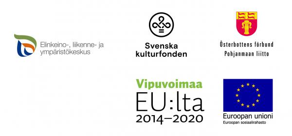 Hyvä alku logot: elinkeino-, liikenne ja ympäristökeskus, Svenska kulturfonden, Pohjanmaan liitto, Vipuvoimaa EU:lta 2014-2020, Euroopan unioni Euroopan sosiaalirahasto